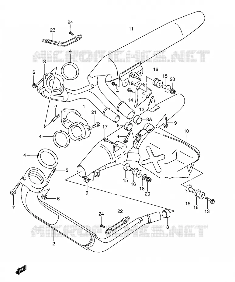 GELUIDDEMPER (MODELE W/X/Y) Suzuki MOTO 1500 INTRUDER 1999  VL1500X(E2)