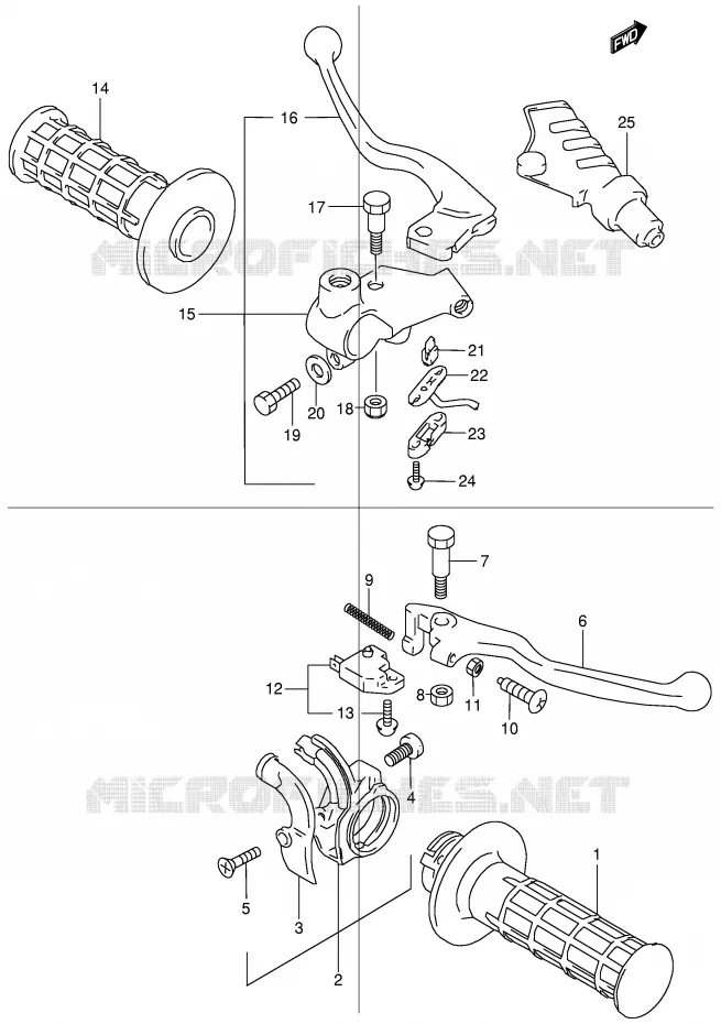 HANDGRIPS - LEVERS Suzuki MOTO 50 STREET-MAGIC 1998  TR50SW(E2)