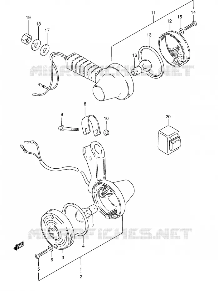 INDICATOREN (E22) Suzuki MOTO 50 TS-X 1984  TS50XKE(E1)