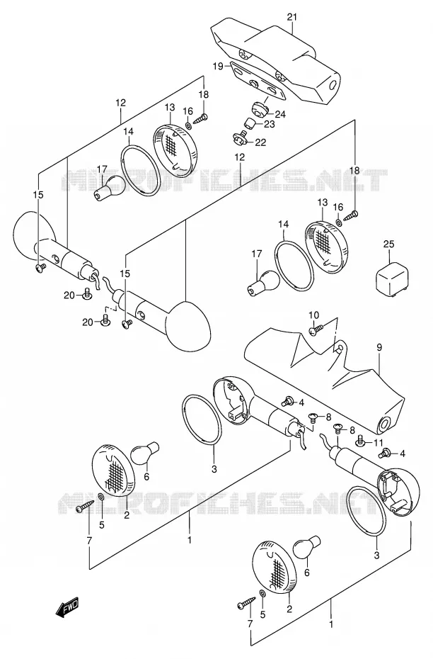 INDICATOREN (MODELE W/X/Y/K1) Suzuki MOTO 1500 INTRUDER 2000  VL1500Y(E2)