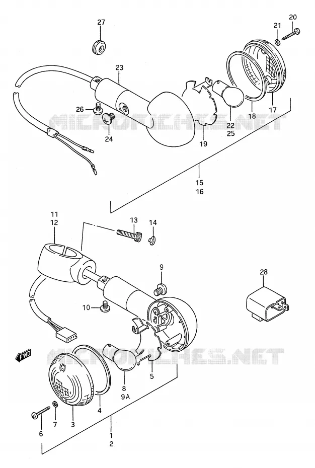INDICATOREN Suzuki MOTO 1400 INTRUDER 1992  VS1400GLFN(E28)
