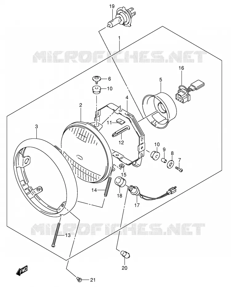 KOPLAMP (E19) Suzuki MOTO 125 INTRUDER 2006  VL125K6(E2)