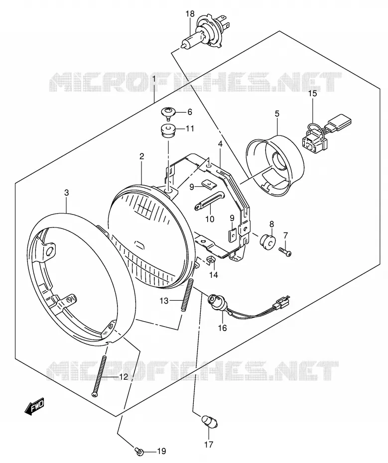 KOPLAMP (E2) Suzuki MOTO 125 INTRUDER 2007  VL125K7(E2)