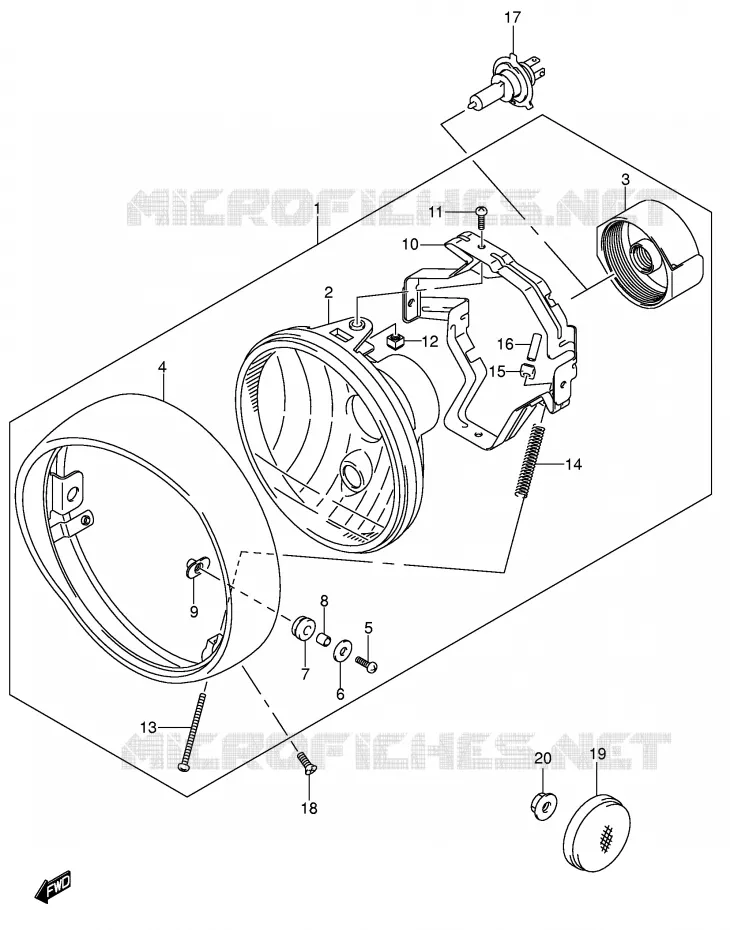 KOPLAMP (MODELE K5 E24) Suzuki MOTO 800 VOLUSIA 2004  VL800ZK4(E2)
