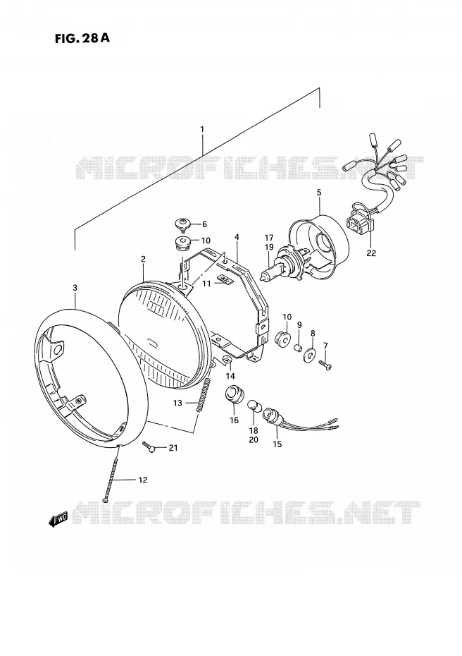 KOPLAMP (MODELE S) Suzuki MOTO 1400 INTRUDER 1991  VS1400GLFM(E2)
