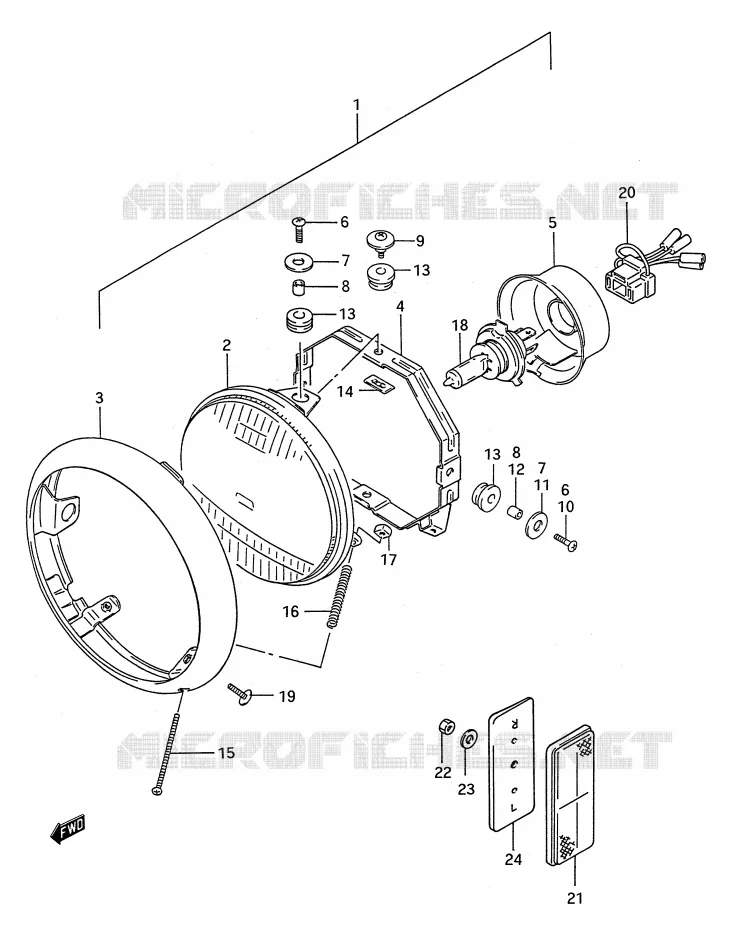 KOPLAMP Suzuki MOTO 1400 INTRUDER 1991  VS1400GLPM(E28)