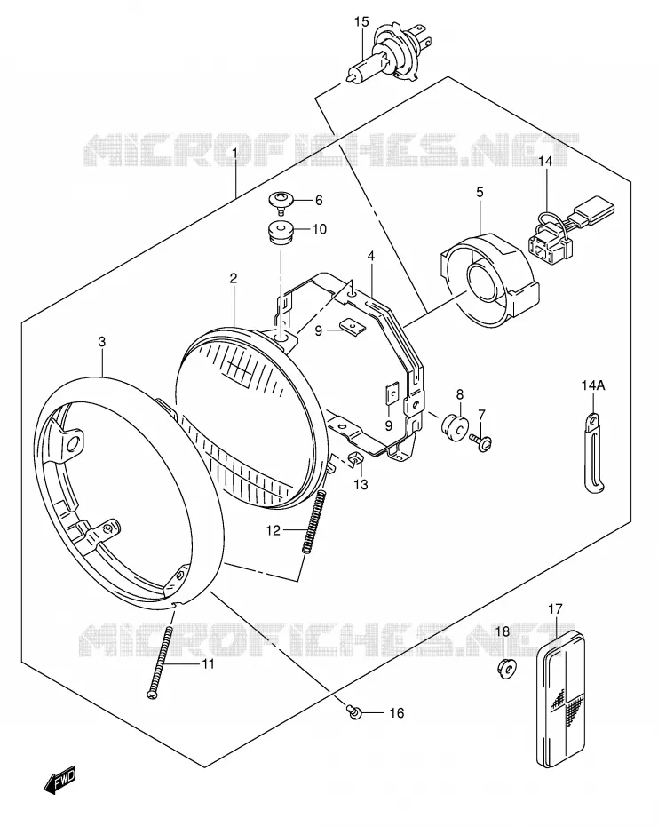KOPLAMP Suzuki MOTO 800 INTRUDER 2002  VS800GLK2(E3/E28)