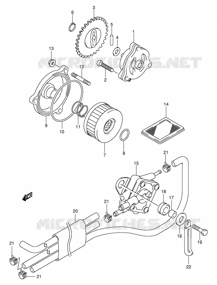 OLIEPOMP - FUEL PUMP Suzuki MOTO 250 INTRUDER 2000  VL250Y(E2)