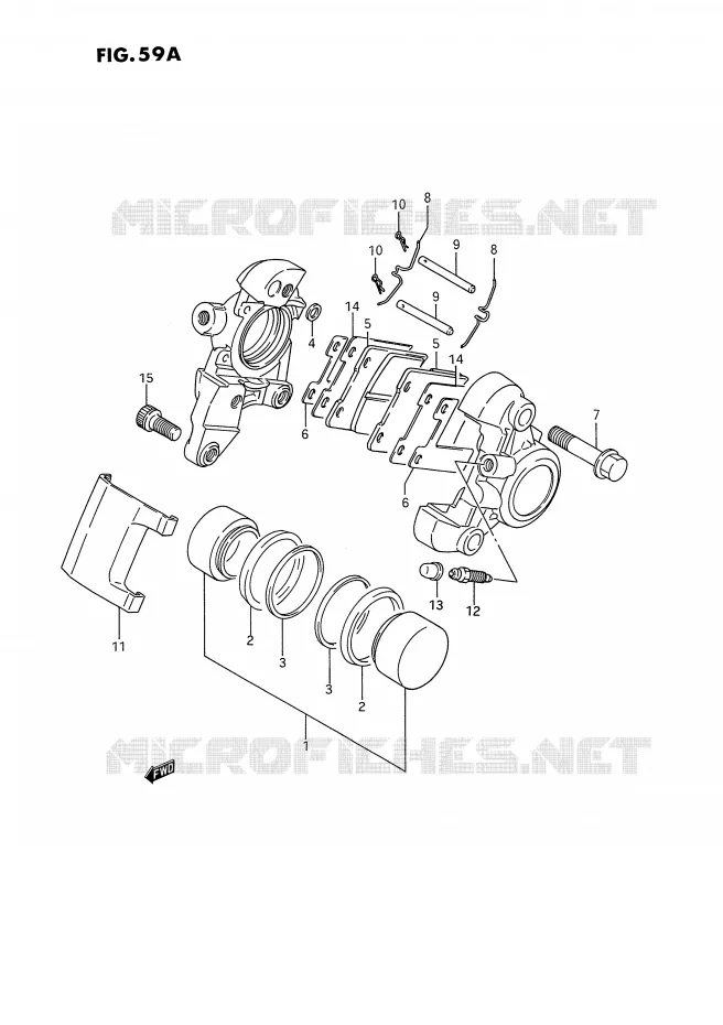 REAR CALIPER (MODELE P/R/S) Suzuki MOTO 1400 INTRUDER 1987  VS1400GLPH(E2)