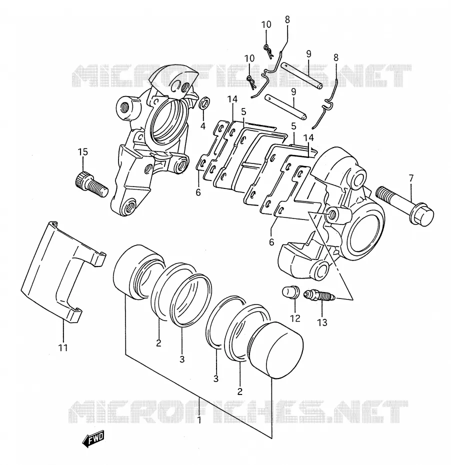 REAR CALIPER (MODELE P/R/S) Suzuki MOTO 1400 INTRUDER 1992  VS1400GLFN(E28)