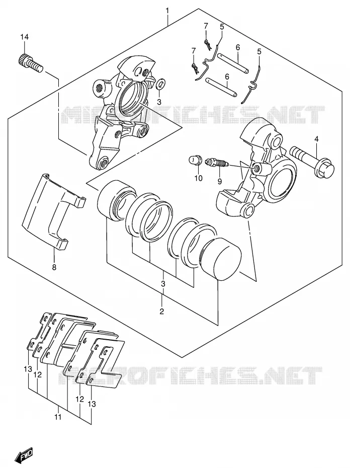 REAR CALIPER Suzuki MOTO 1400 INTRUDER 2006  VS1400K6(E3/E28)