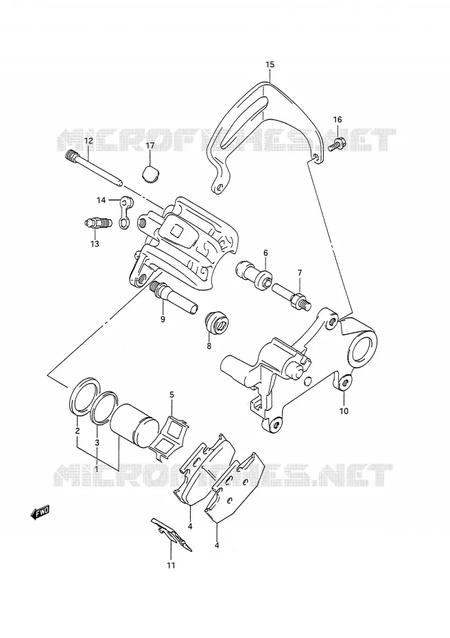 REAR CALIPER Suzuki MOTO 200 TS-R 1993  TS200RP(E28)