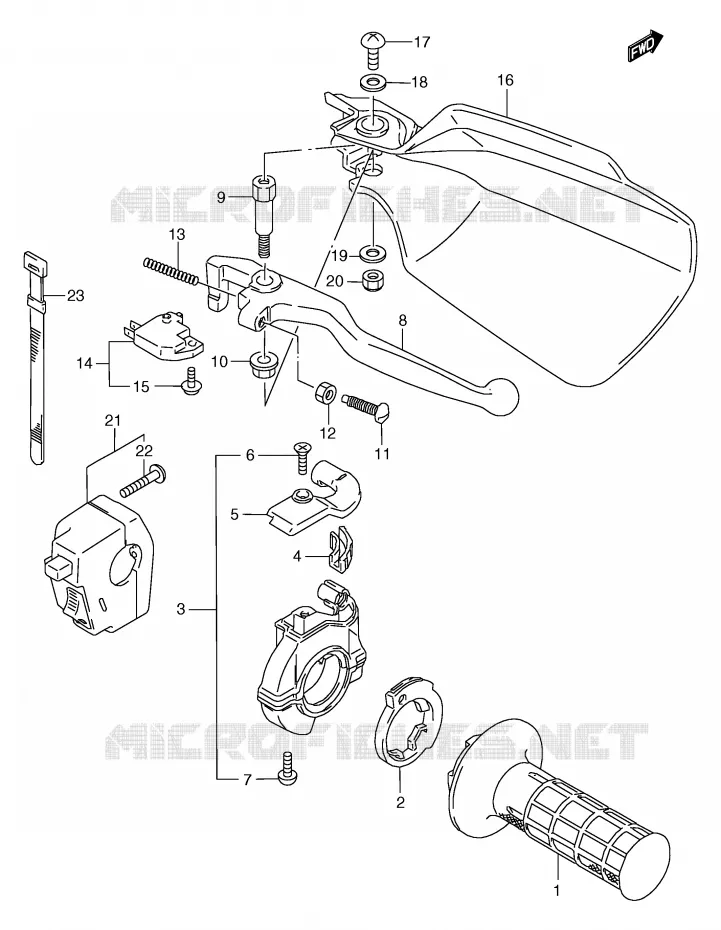 RIGHT SWITCH - HANDGREEP Suzuki MOTO 125 TS-R 1992  TS125RN(E2)