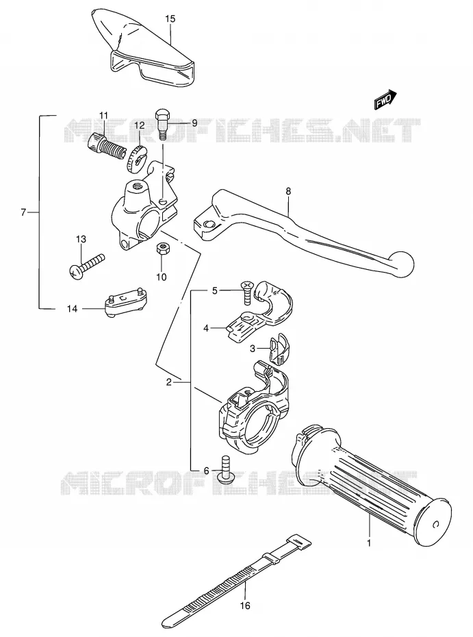 RIGHT SWITCH - HANDGREEP Suzuki MOTO 50 TS-W 1984  TS50WE(E6)