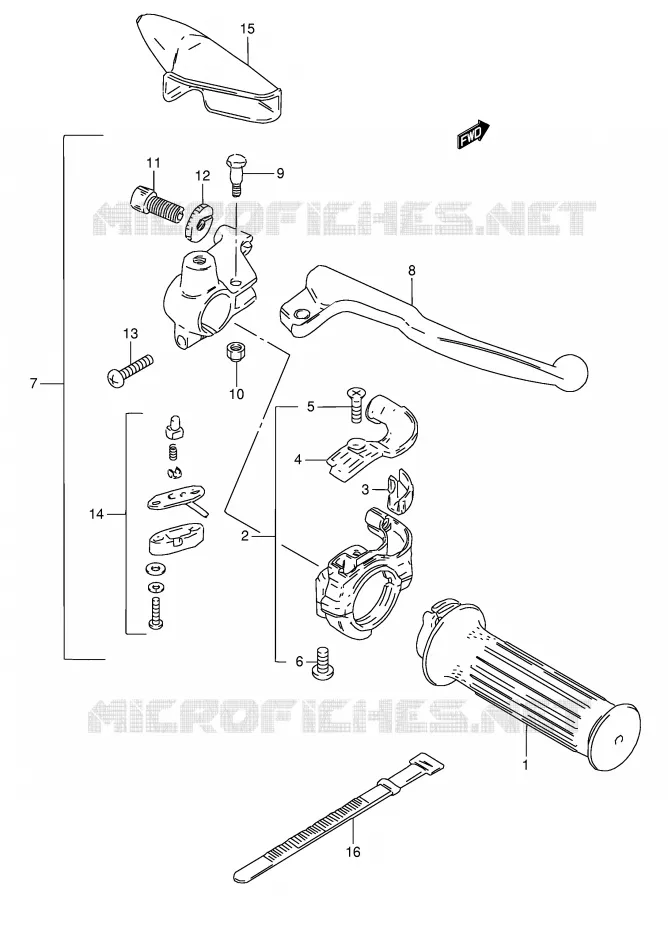 RIGHT SWITCH - HANDGREEP Suzuki MOTO 50 TS-X 1991  TS50XKM(E1)