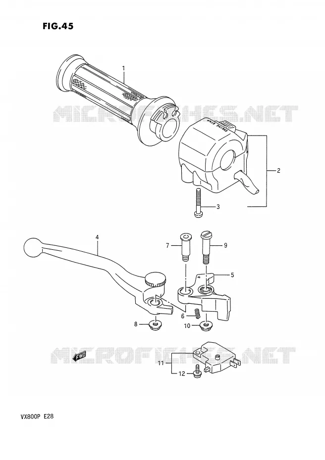 RIGHT SWITCH - HANDGREEP Suzuki MOTO 800 VX 1992  VX800N(E28)