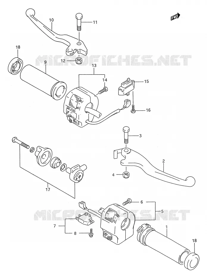 SCHAKELAARS (MODELE S) Suzuki MOTO 1400 INTRUDER 1991  VS1400GLFM(E28)
