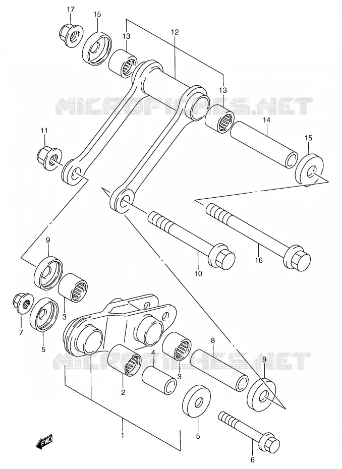 SCHOKBREKER AANEENSCHAKELING Suzuki MOTO 125 TS-R 1992  TS125RN(E2)