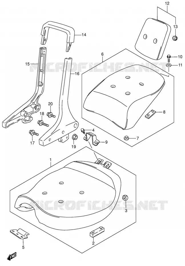SEAT (MODELE K4) Suzuki MOTO 1400 INTRUDER 2004  VS1400GLPK4(E3/E28)