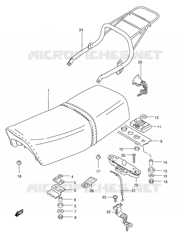 SEAT (MODELE M/R) Suzuki MOTO 50 TS-X 1988  TS50XKJ(E1)