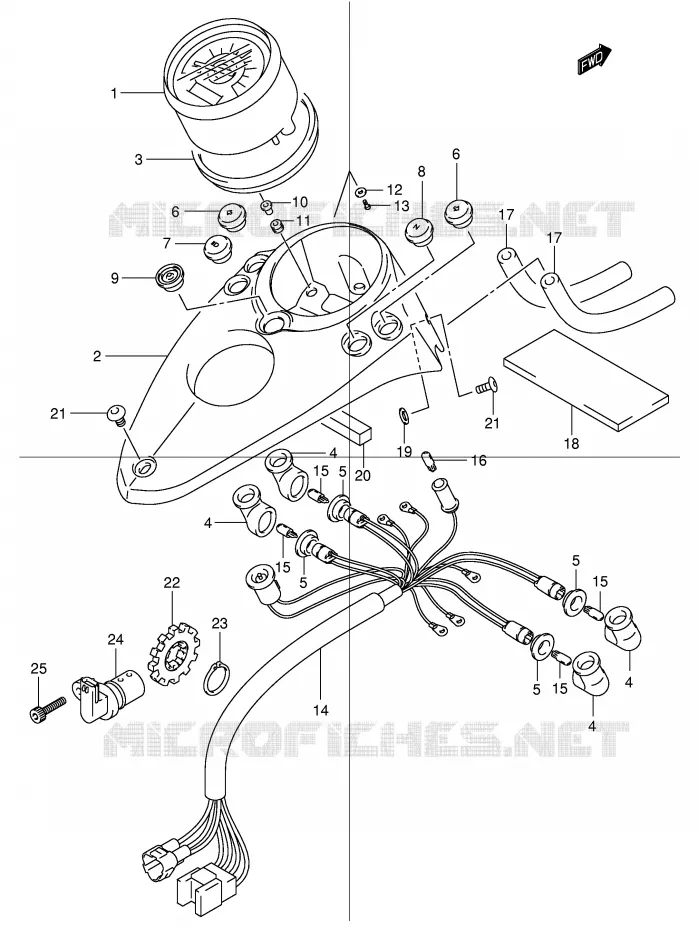 SNELHEIDSMETER (MODELE Y/K1/K2) Suzuki MOTO 125 INTRUDER 2001  VL125K1(E2)