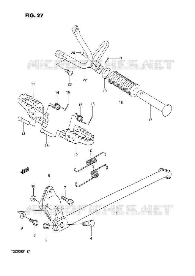 STAND - FOOTREST Suzuki MOTO 200 TS-R 1993  TS200RP(E4)