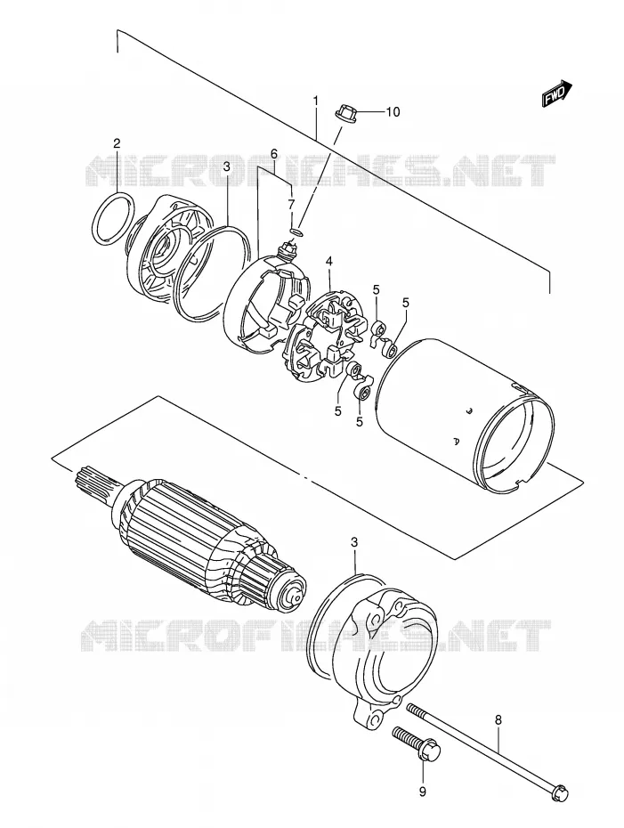STARTMOTOR (MODELE K3/K4) Suzuki MOTO 1500 INTRUDER 2004  VL1500K4(E2)