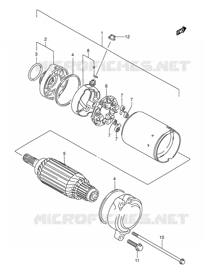 STARTMOTOR (MODELE W/X/Y/K1/K2) Suzuki MOTO 1500 INTRUDER 2004  VL1500K4(E2)