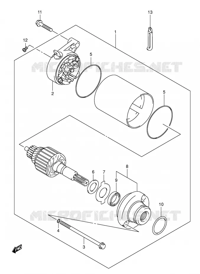 STARTMOTOR Suzuki MOTO 250 INTRUDER 2005  VL250K5(E19)