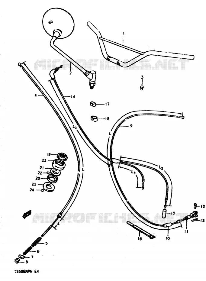 STUUR - KABELS Suzuki MOTO 50 TS-ER 1979  TS50ERPDN(N)