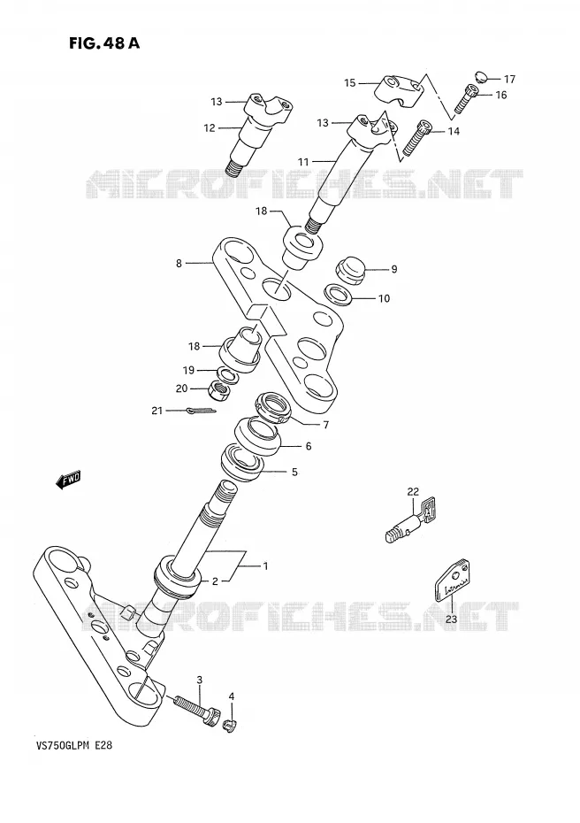 STUURKOLOM (MODELE J/K/L/M) Suzuki MOTO 750 INTRUDER 1990  VS750GLPL(E28)