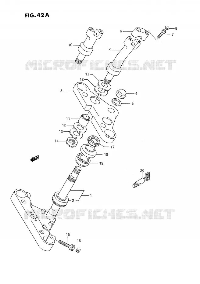 STUURKOLOM (MODELE S) Suzuki MOTO 1400 INTRUDER 1987  VS1400GLFH(E2)