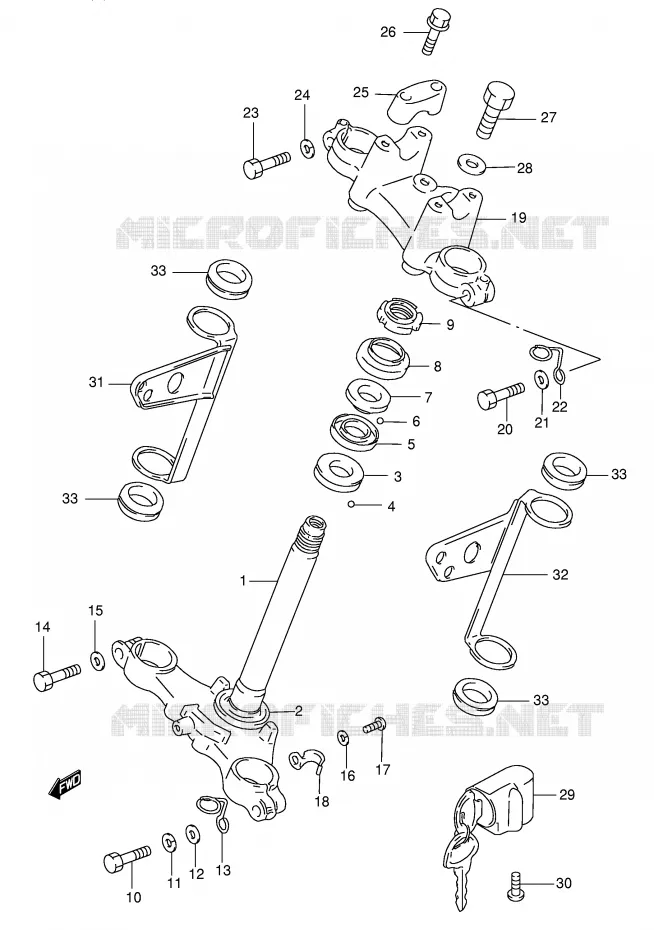 STUURKOLOM (P9) Suzuki MOTO 185 TS-ER 2000  TS185ERY(E1)