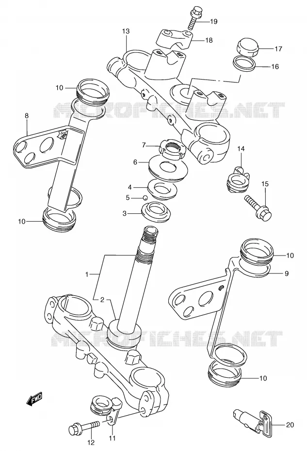 STUURKOLOM Suzuki MOTO 125 TS-R 1993  TS125RP(E2)