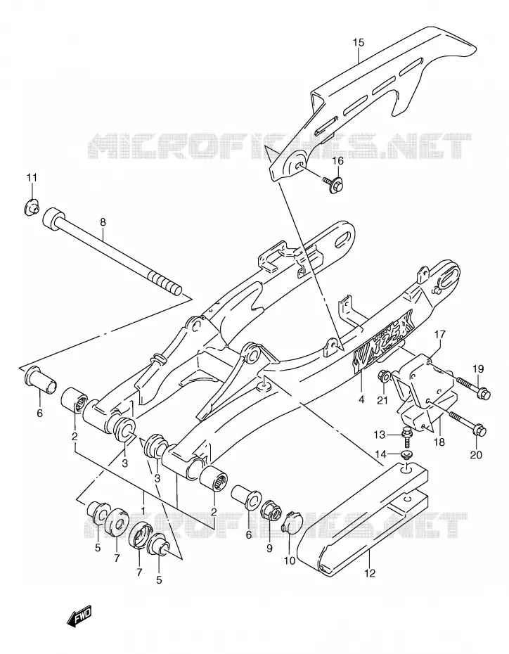 SWINGARM (MODELE R) Suzuki MOTO 125 TS-R 1993  TS125RP(E2)