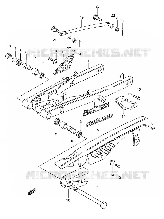 SWINGARM (VOIR NOTE) Suzuki MOTO 50 TS-X 1994  TS50XKR(E1)