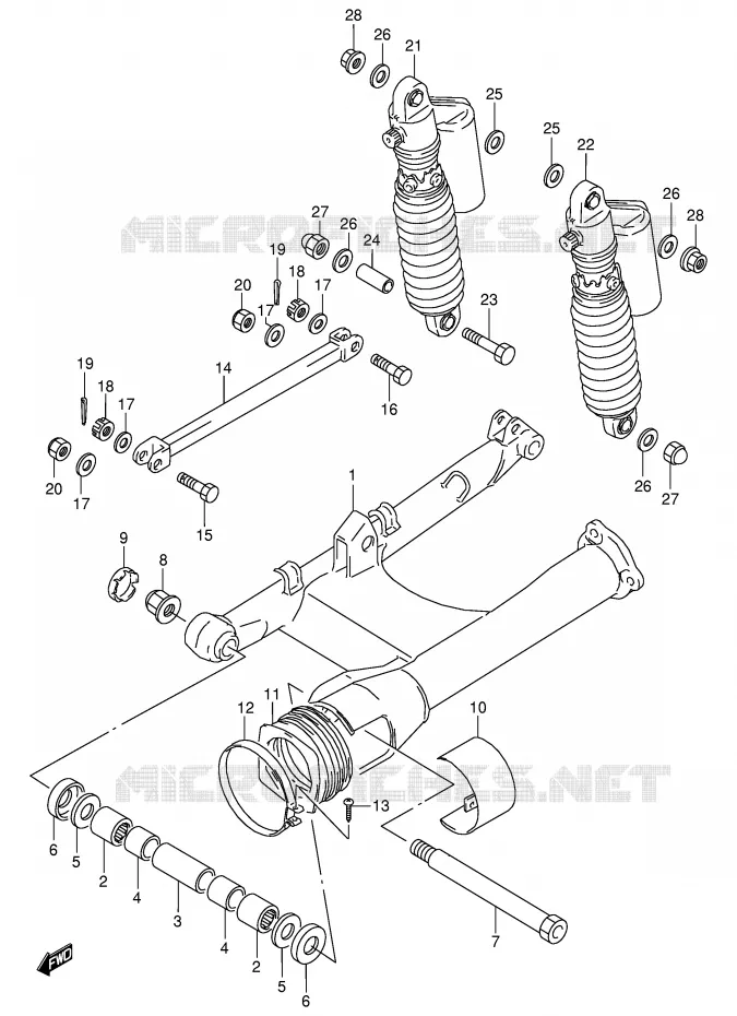 SWINGARM (VOIR NOTE) Suzuki MOTO 800 VX 1994  VX800R(E4)