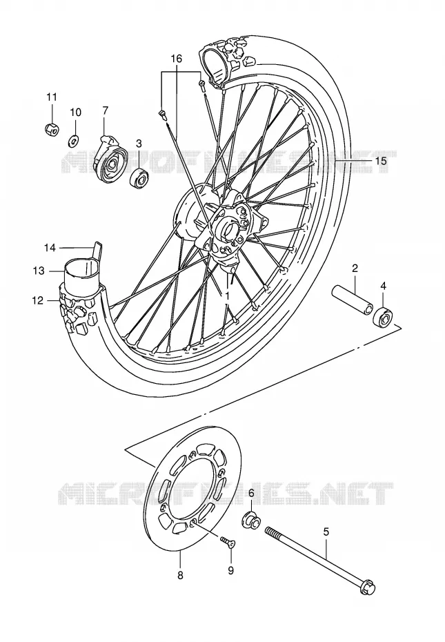 VOORWIEL (MODELE R P9) Suzuki MOTO 125 TS-ER 1992  TS125ERCN(E1)