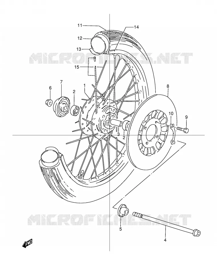 VOORWIEL Suzuki MOTO 125 TU 1999  TU125XTUX(E2)
