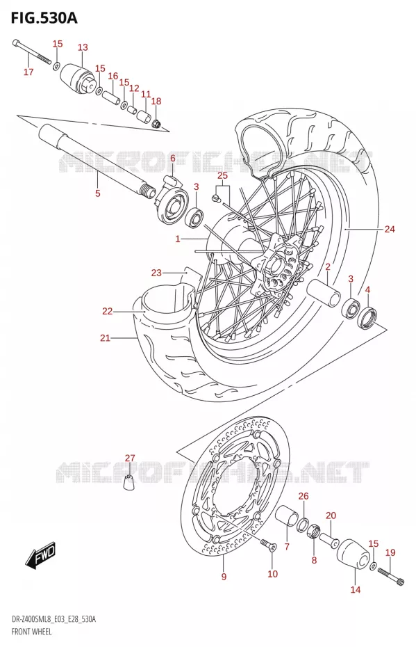 VOORWIEL Suzuki MOTO 400 DR-Z 2018  DR-Z400SM 2018 L8 (E28)