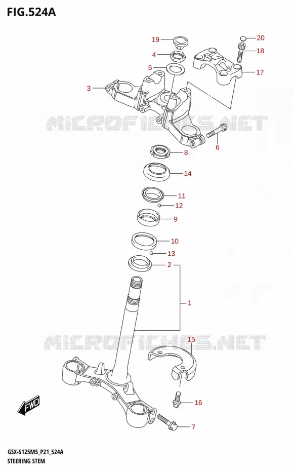 STUURKOLOM Suzuki MOTO 125 GSX-S 2025  GSX-S125RL / GSX-S125RLX M5 (P21)