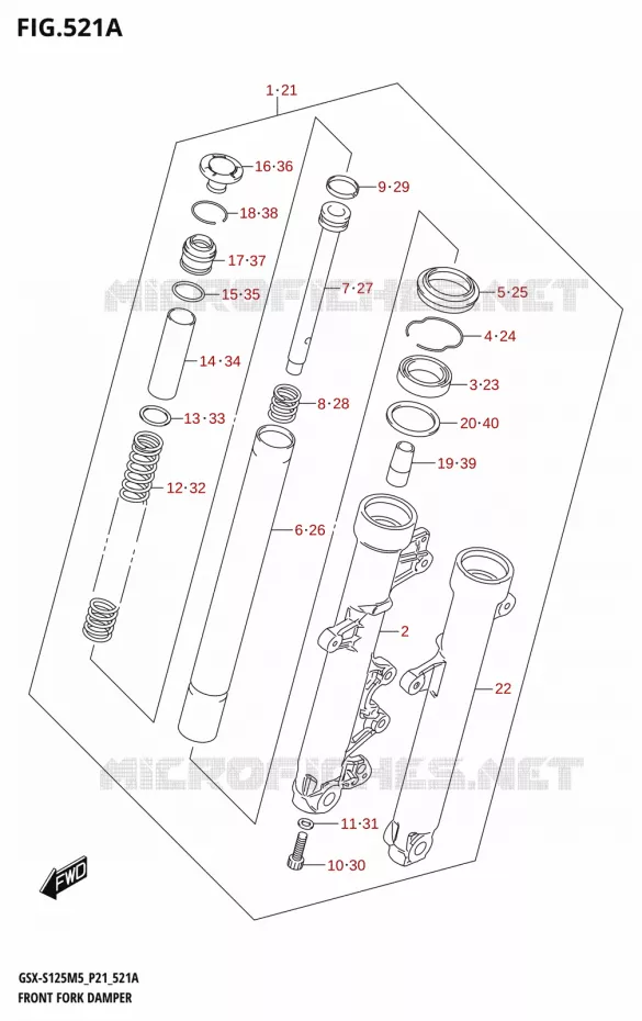 VOORVORK Suzuki MOTO 125 GSX-S 2025  GSX-S125RL / GSX-S125RLX M5 (P21)