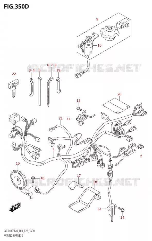 BEDRADING (DR-Z400SM:E03,E28) Suzuki MOTO 400 DR-Z 2020  DR-Z400S M0 (E03,E28,E33)