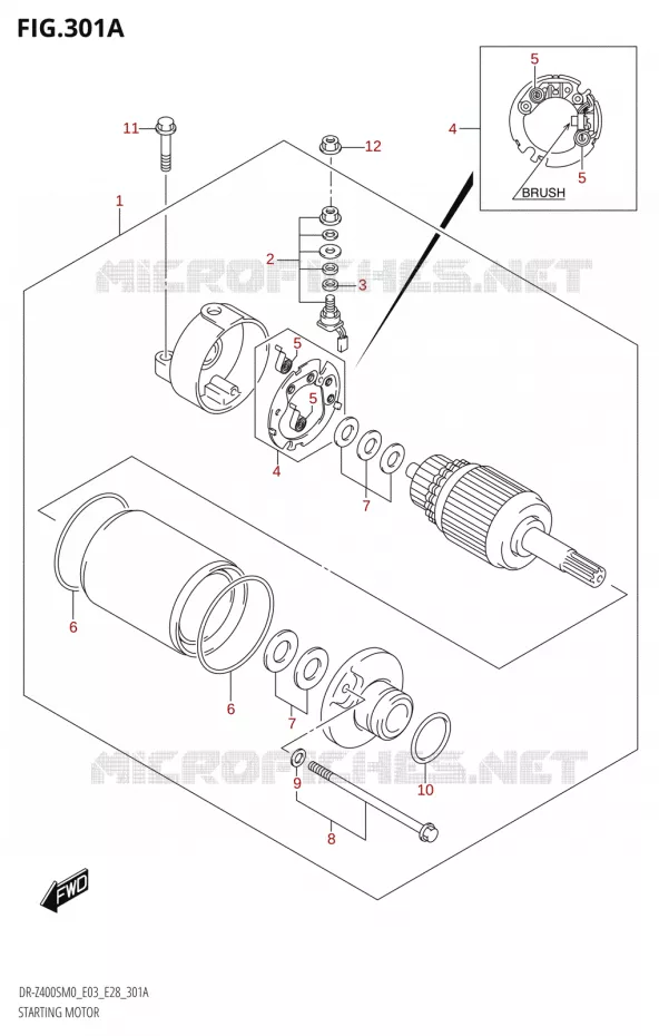 STARTMOTOR Suzuki MOTO 400 DR-Z 2020  DR-Z400S M0 (E03,E28,E33)