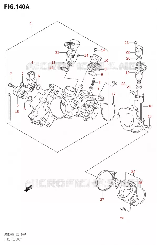 GASKLEPHUIS Suzuki SCOOTER 400 BURGMAN 2007  AN400K7(E2)