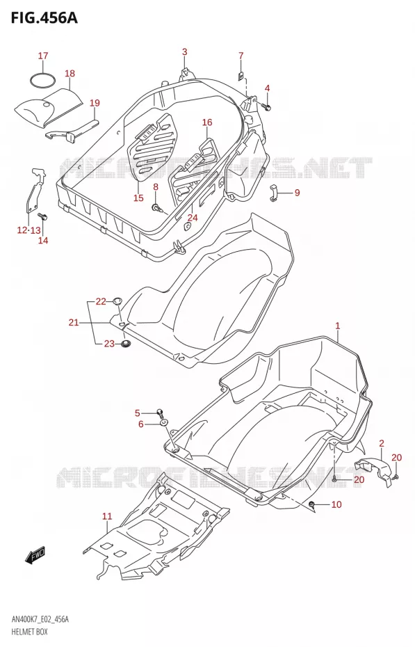 OPBERGRUIMTE Suzuki SCOOTER 400 BURGMAN 2007  AN400 K7 (E02,E19,E24,E54)