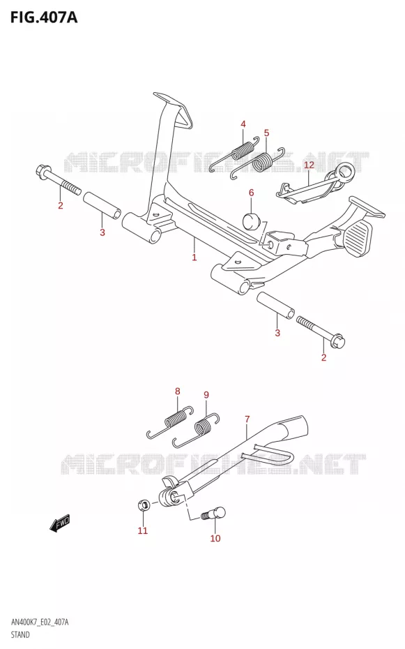 STAND (K7,K8) Suzuki SCOOTER 400 BURGMAN 2007  AN400 K7 (E02,E19,E24,E54)