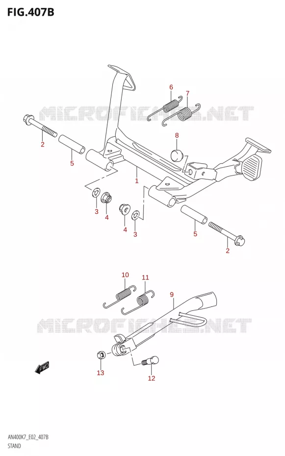 STAND (K9,L0) Suzuki SCOOTER 400 BURGMAN 2007  AN400 K7 (E02,E19,E24,E54)