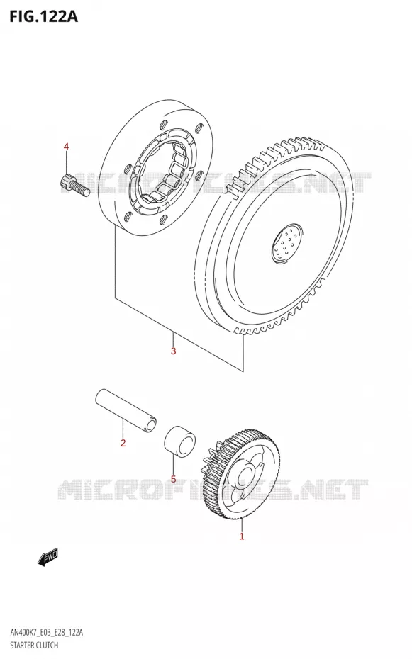 STARTMOTOR KOPPELINGS Suzuki SCOOTER 400 BURGMAN 2007  AN400 K7 (E03,E28,E33)