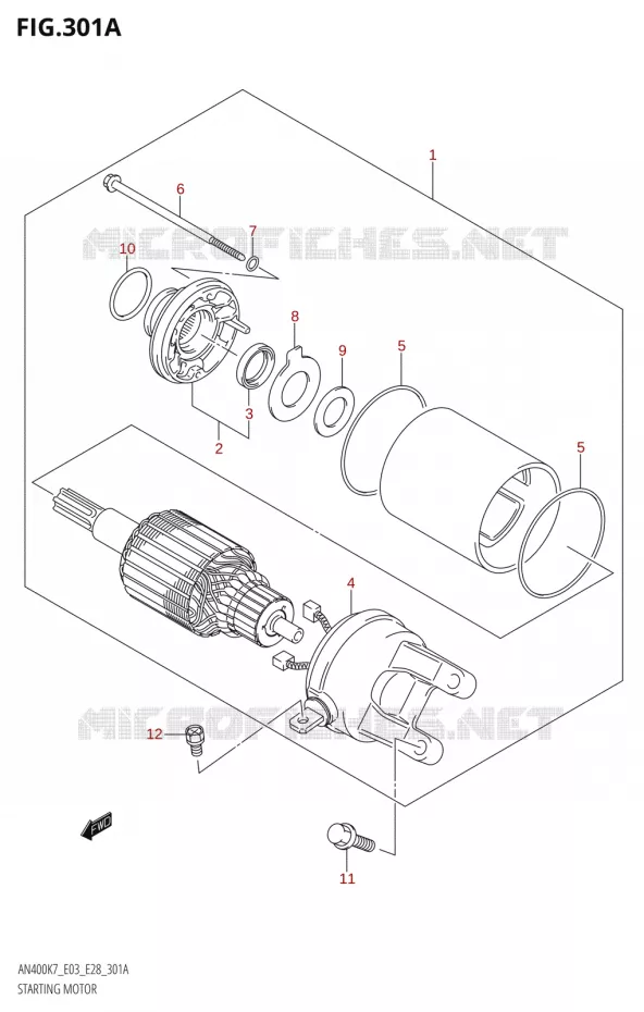 STARTMOTOR Suzuki SCOOTER 400 BURGMAN 2007  AN400 K7 (E03,E28,E33)
